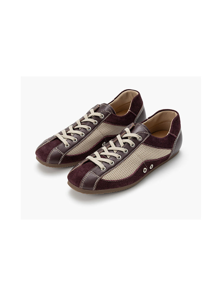 Colorblock Leather Classic T-Toe Sneakers