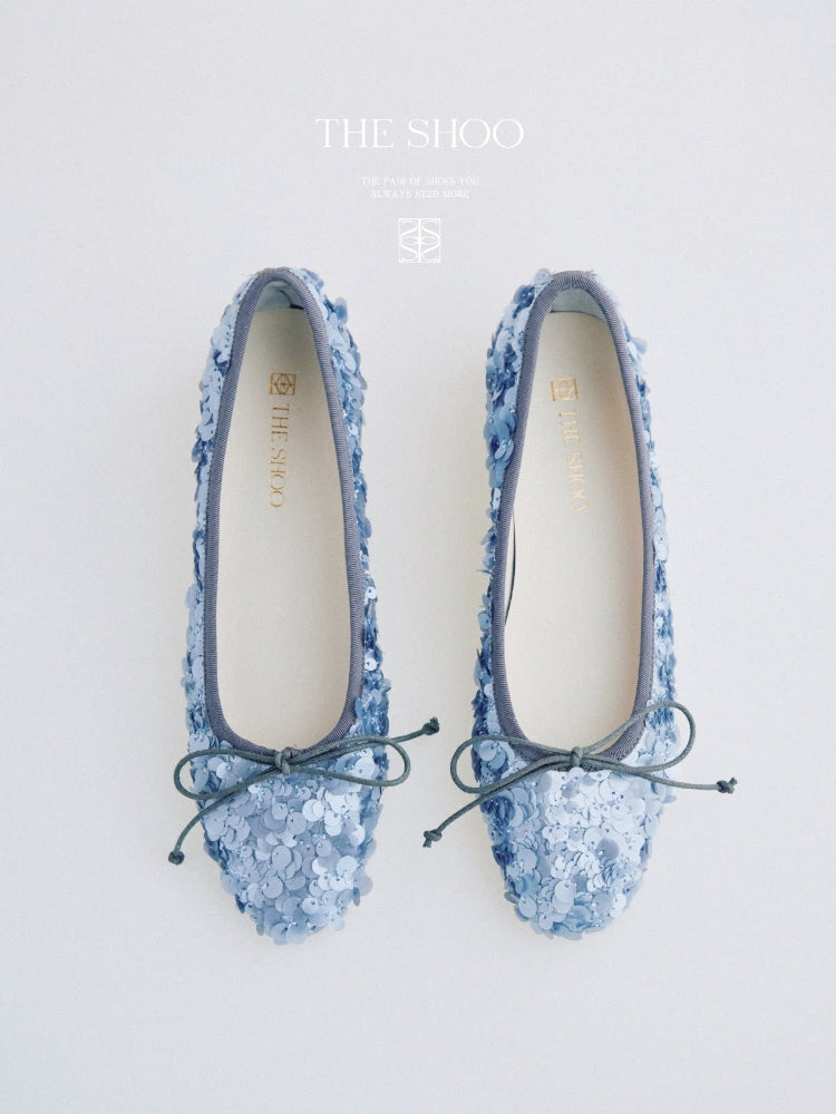 Flat Ballet Flats with Built-in Heel, Three-Color Petal Design, Fairy-Style, Princess-Style, Commuter Slip-Ons