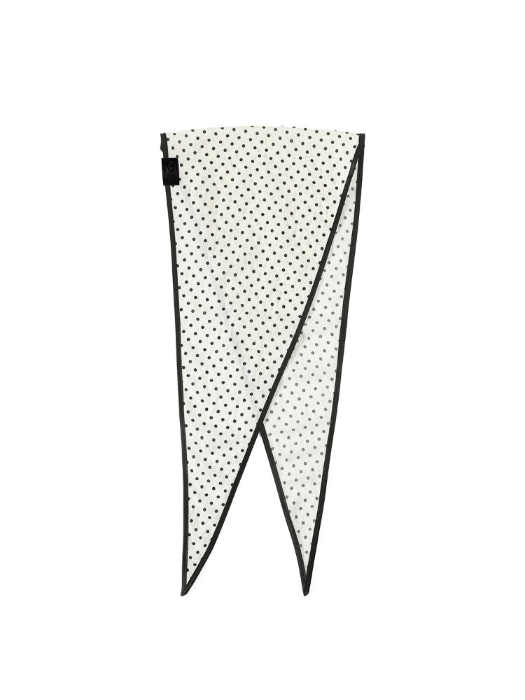 Dpercent Shiny Jacquard Leopard-Print Headband with White Polka Dots and Short Neck Scarf Accessory