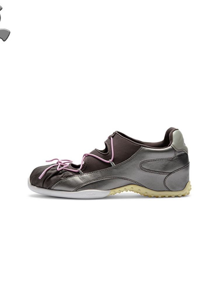 GRAPE New Color-Blocked Openwork Lace-Up Mary Jane Training Shoes for Women: Commuter & Casual Shoes