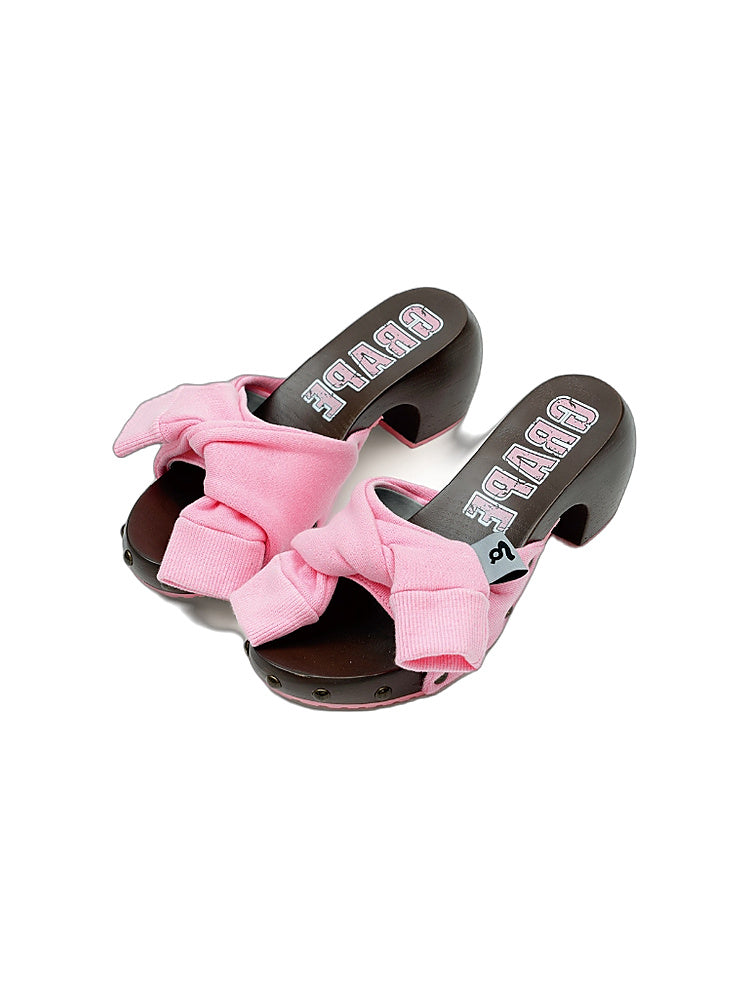 GRAPE 10th Anniversary Edition Sweat-Sleeve Sports-Style Custom-Made Wooden-Soled High-Heeled Platform Sandals for Women (Summer)