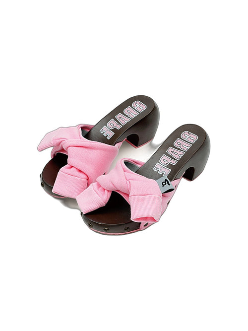 10th Anniversary Edition Sweat-Sleeve Sports-Style Custom-Made Wooden-Soled High-Heeled Platform Sandals for Women (Summer)