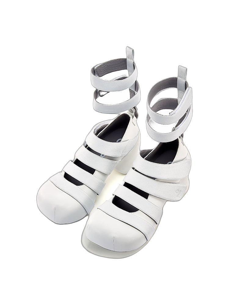 GRAPE Hotel 23SS Original Design Detachable Strap Velcro Mary Jane Roman Sandals