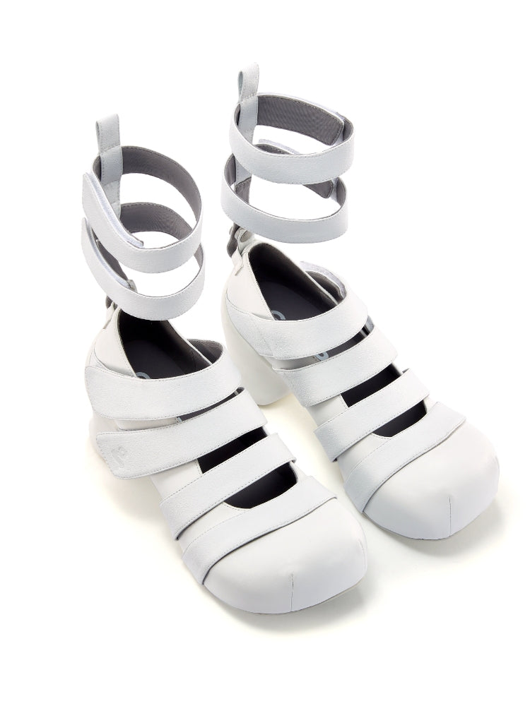 GRAPE Hotel 23SS Original Design Detachable Strap Velcro Mary Jane Roman Sandals