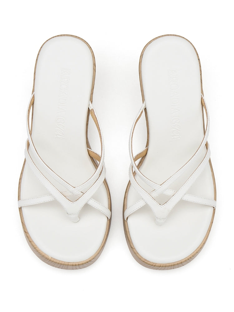 Arcadiagyal Original Design Thin Strap Gold White Red Wedge Heel High Heels Platform Flip-Flops
