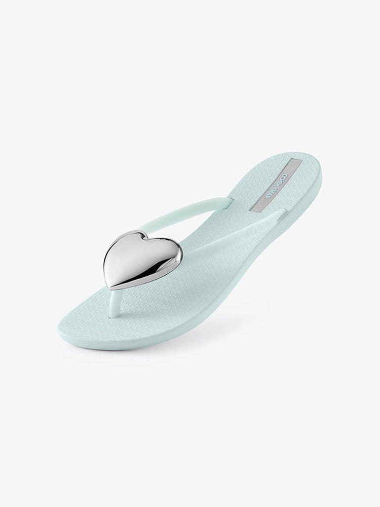 Pompom Heart Platform Flip-Flops