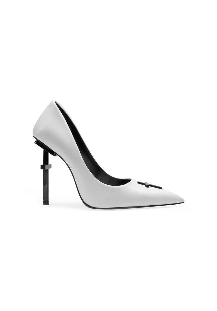Women's High-Heeled Shoes with Cross-Motif Rivet Brooch Set