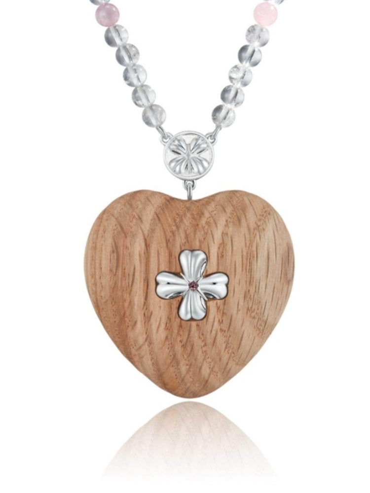 tokokkino Heart-Shaped Wooden Necklace