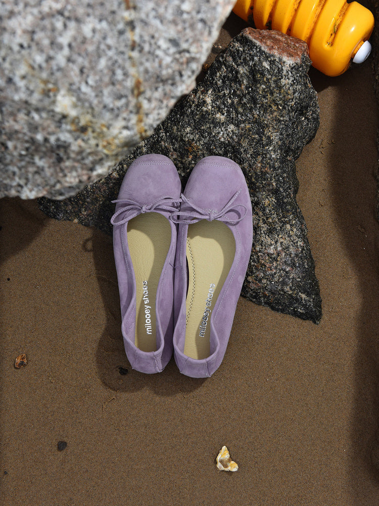 Mihara Yasuhiro French Round-Toe Butterfly Ballet Flats