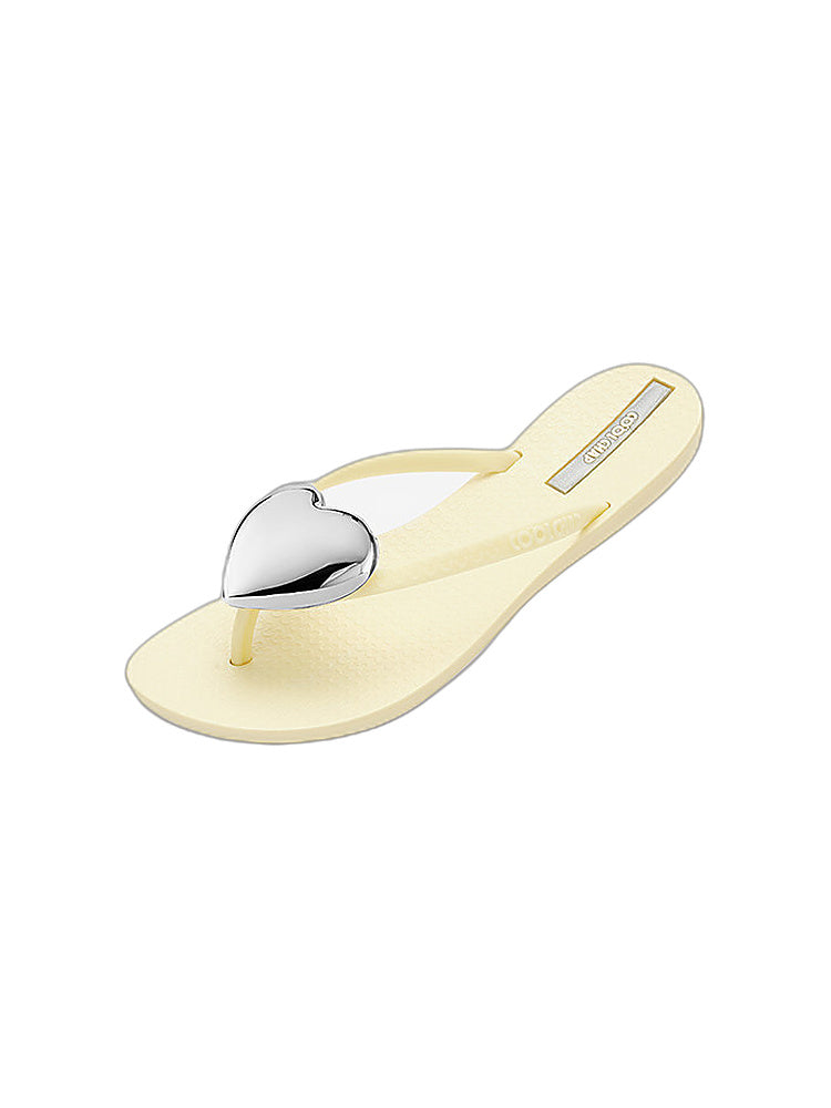 Pompom Heart Platform Flip-Flops