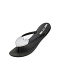 Heart Pendant Quilted Platform Flip-Flops
