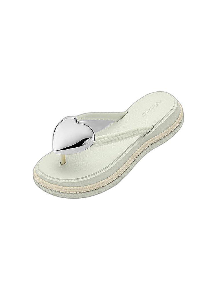 Wave Heart Platform Flip-Flops