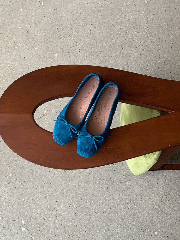 Mihara Yasuhiro French Round-Toe Butterfly Ballet Flats
