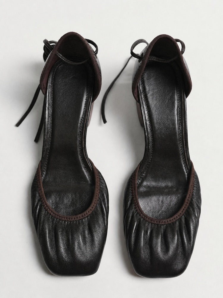 Eden Elf Suede Lace-Up Platform Mary Jane Pumps