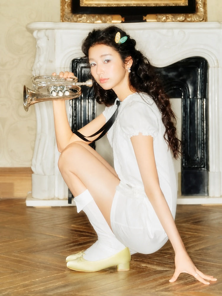 Every Girl's Satin Bow Mid-Heel Ballet Shoes