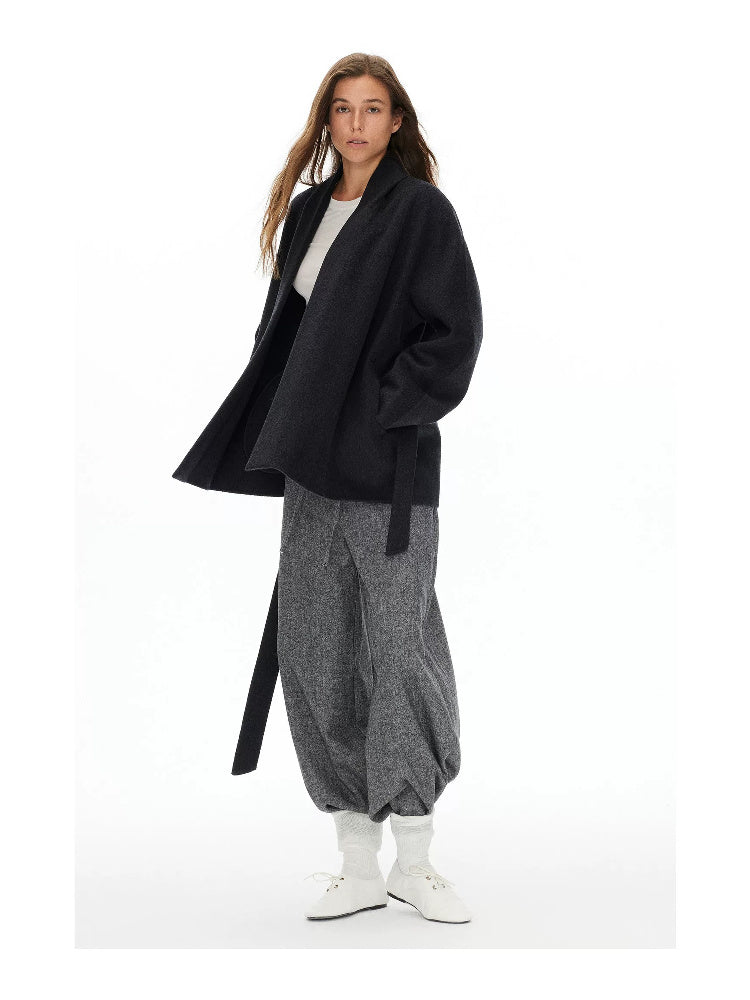 D.PERCENT Belted Wool-Cashmere Blend Coat - view 4