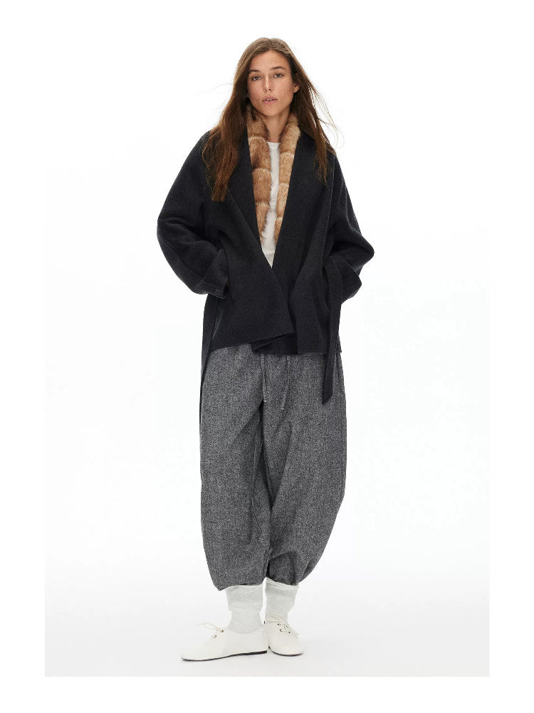 D.PERCENT Belted Wool-Cashmere Blend Coat - view 6