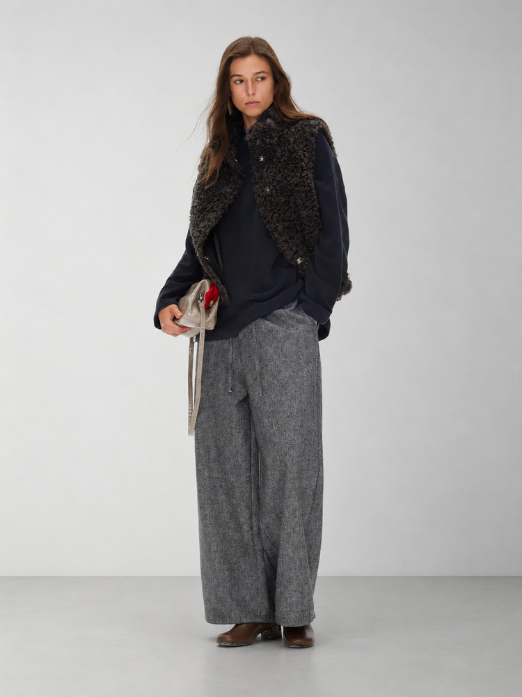 D.PERCENT Coffee Faux Shearling Vest - view 1