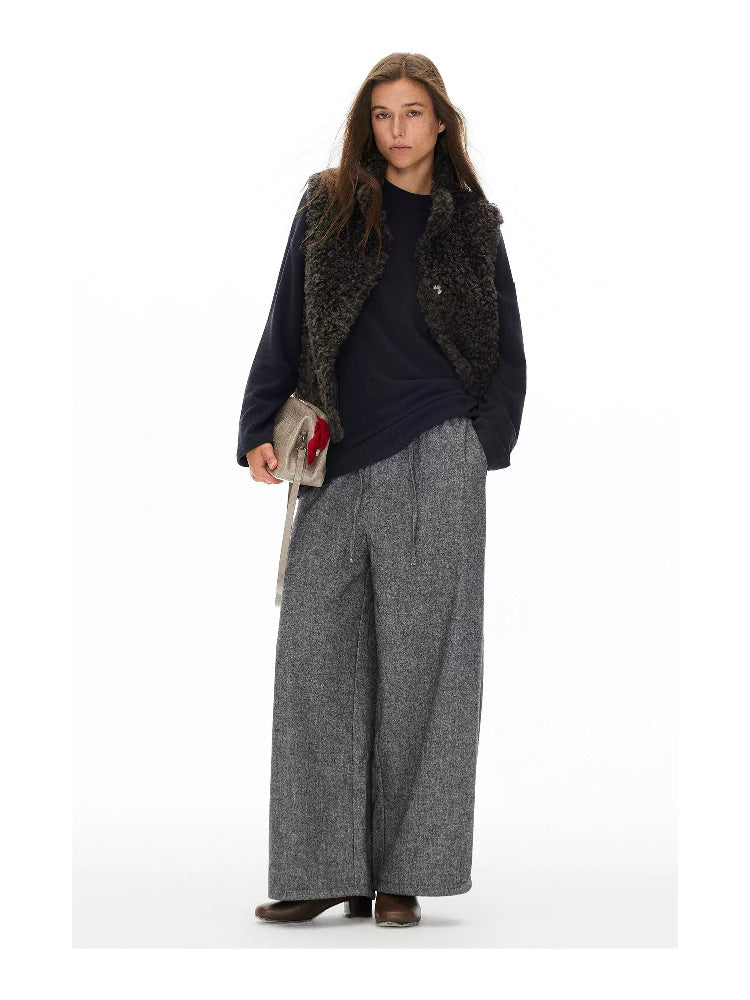 D.PERCENT Coffee Faux Shearling Vest - view 2