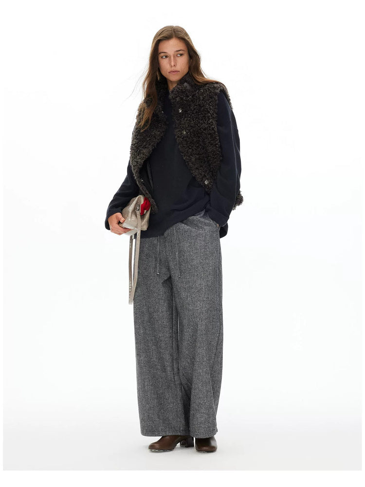 D.PERCENT Coffee Faux Shearling Vest - view 3