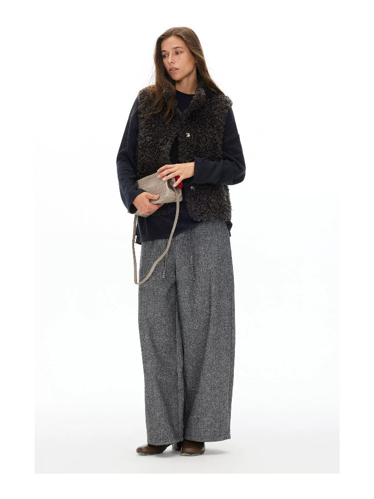 D.PERCENT Coffee Faux Shearling Vest - view 4