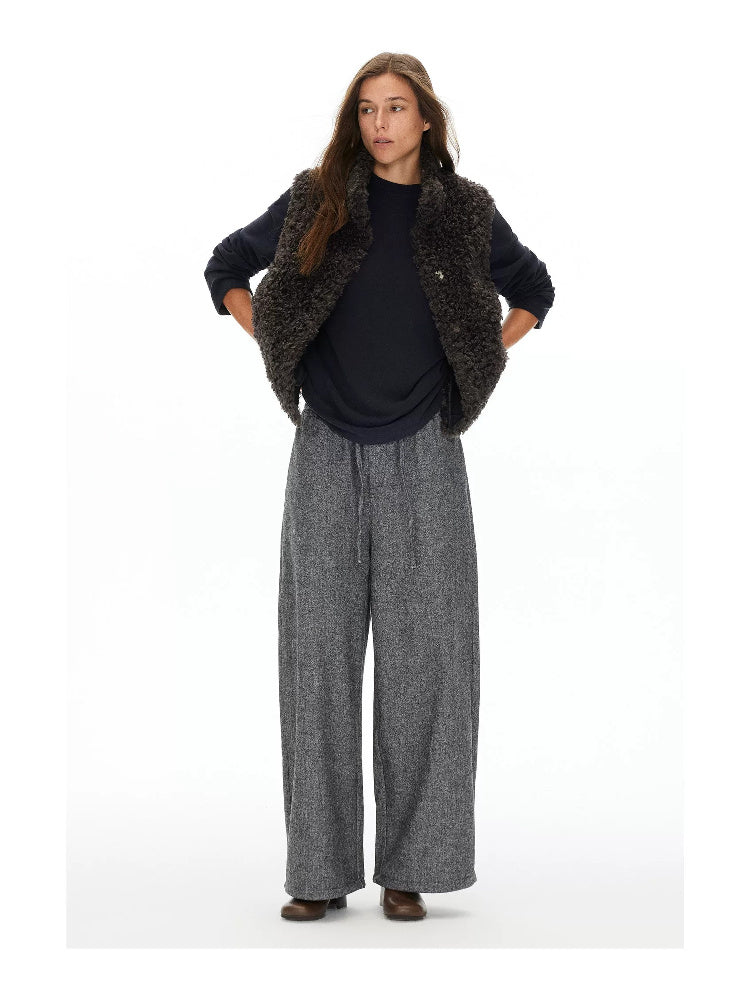 D.PERCENT Coffee Faux Shearling Vest - view 5