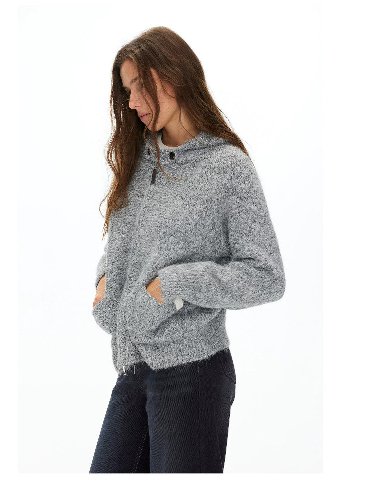 D.PERCENT Textured Hooded Zip-Up Jacket - view 4