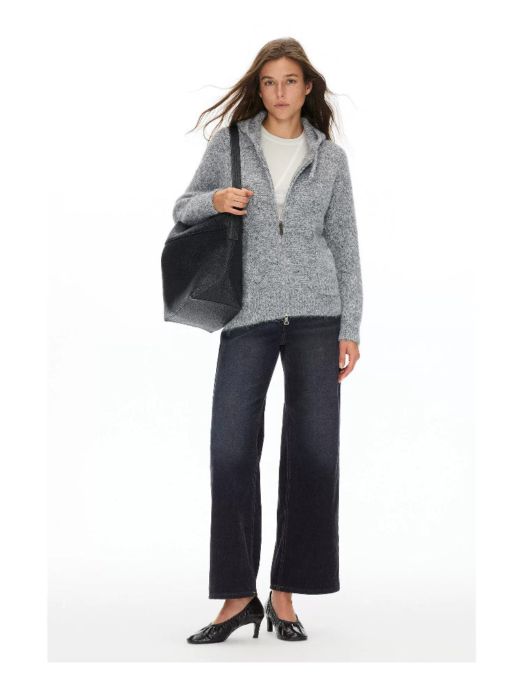 D.PERCENT Textured Hooded Zip-Up Jacket - view 6