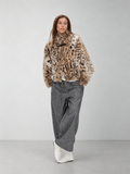 D.PERCENT Leopard-Print Faux Fur Cape - view 1