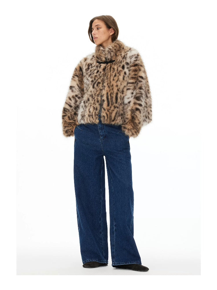 D.PERCENT Leopard-Print Faux Fur Cape - view 6