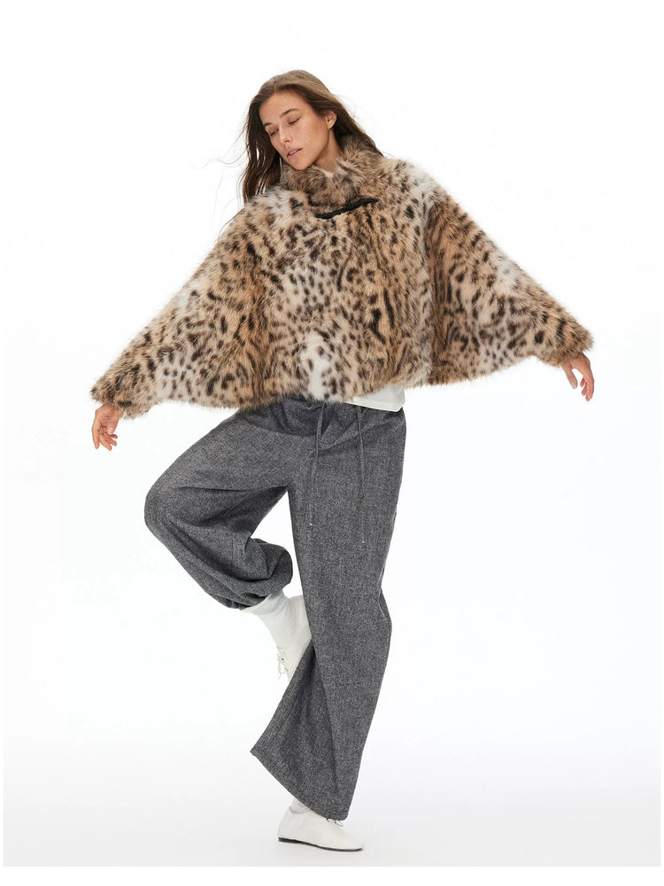 D.PERCENT Leopard-Print Faux Fur Cape - view 8