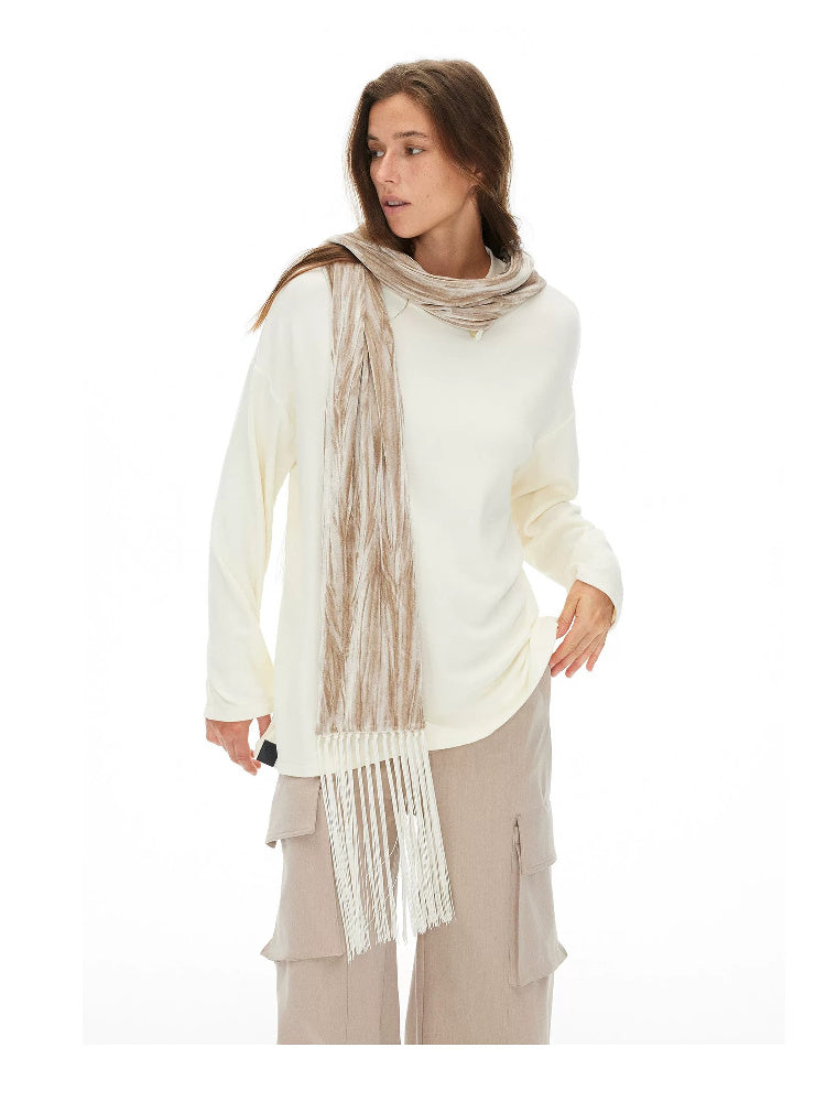 D.PERCENT Textured Fringe Scarf - view 3