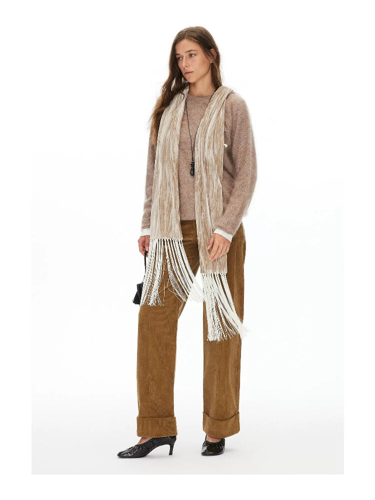 D.PERCENT Textured Fringe Scarf - view 6