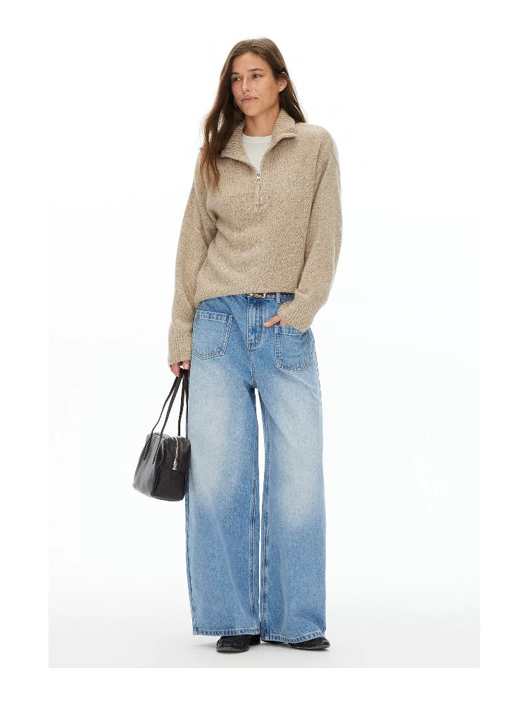 D.PERCENT Pure Wool Half-Zip Sweater - view 4
