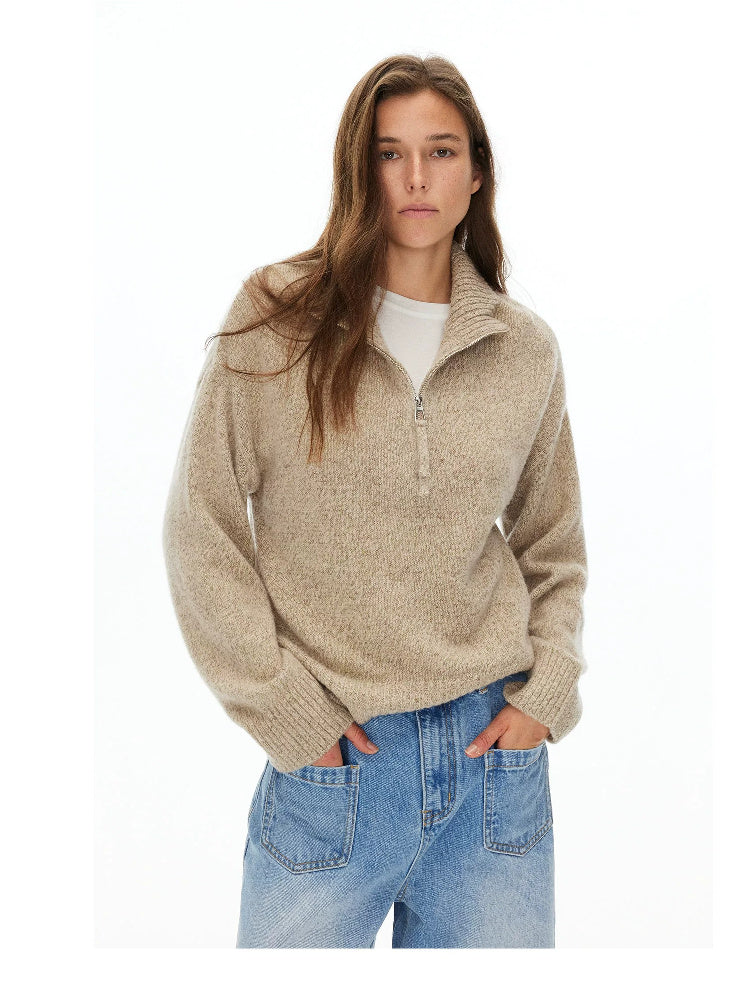 D.PERCENT Pure Wool Half-Zip Sweater - view 5