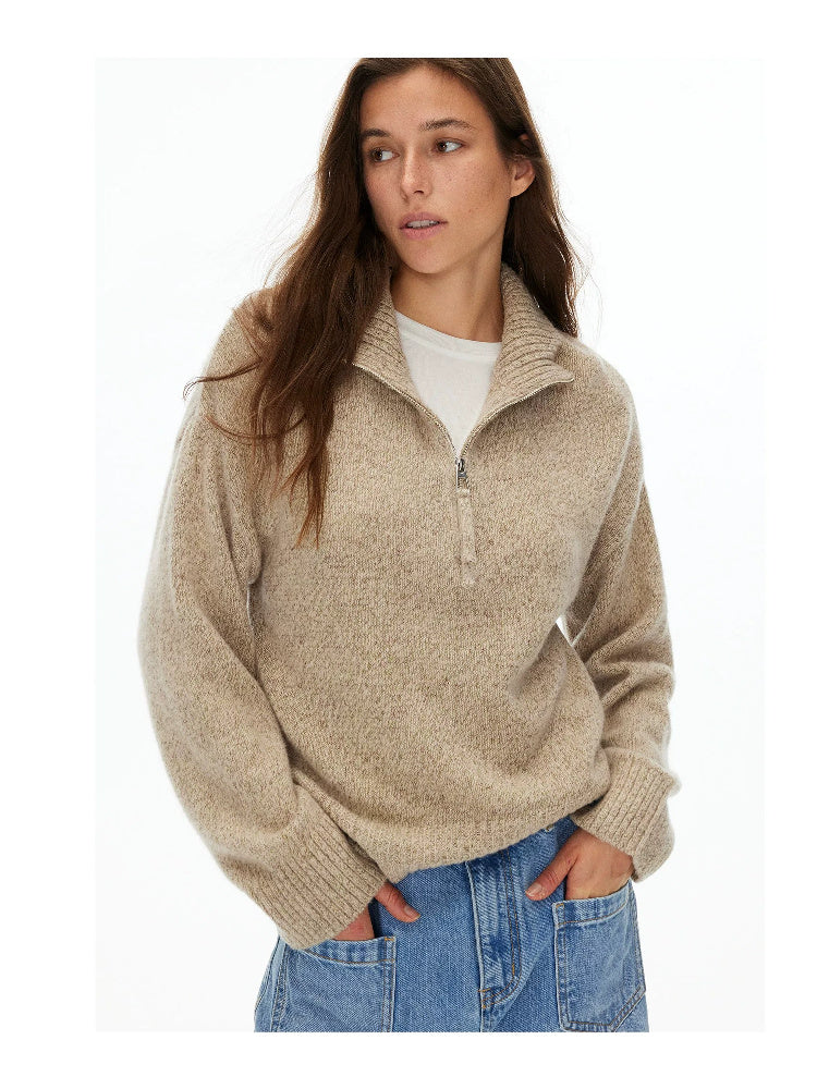 D.PERCENT Pure Wool Half-Zip Sweater - view 6