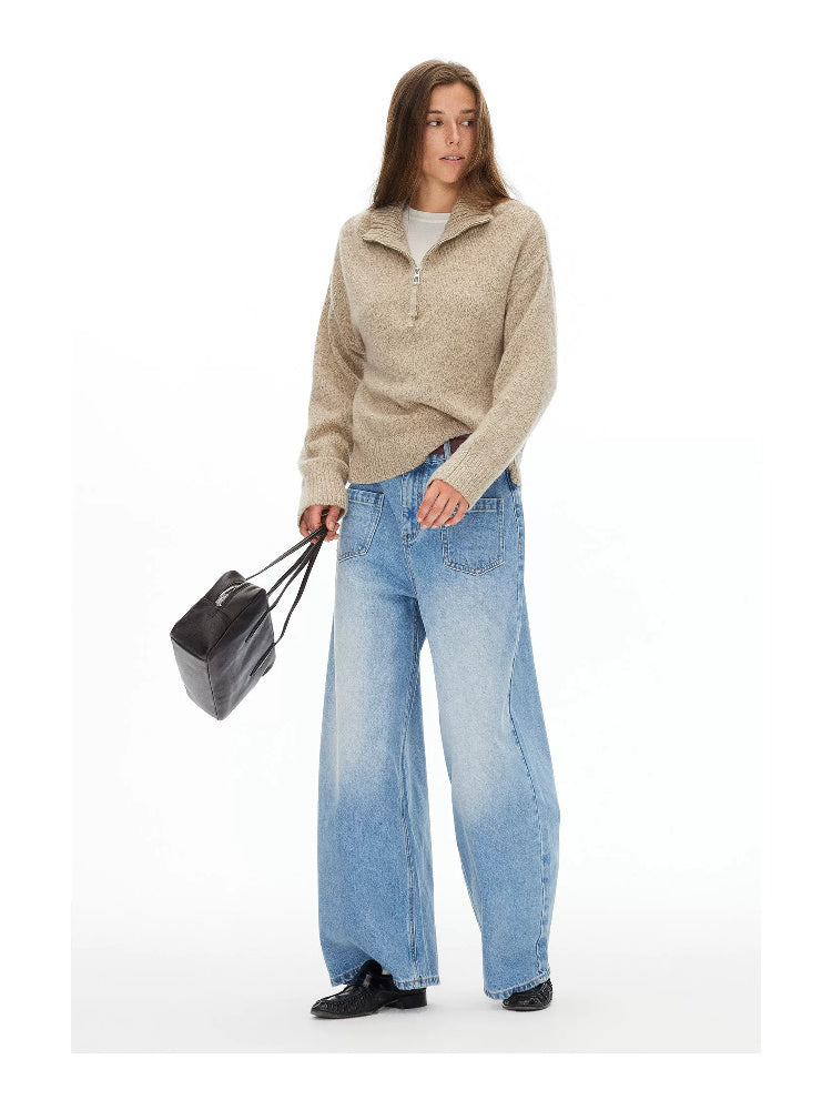 D.PERCENT Pure Wool Half-Zip Sweater - view 7