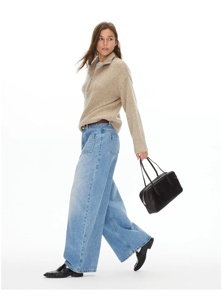 D.PERCENT Pure Wool Half-Zip Sweater - view 8
