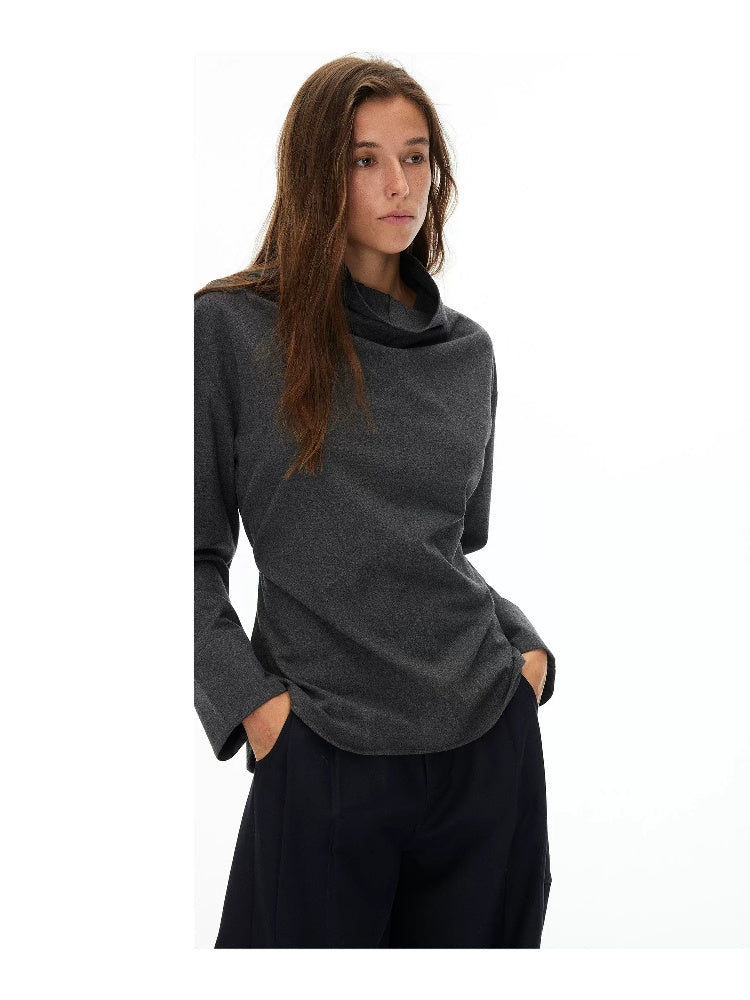 D.PERCENT Draped High-Neck Long-Sleeve Top - view 11