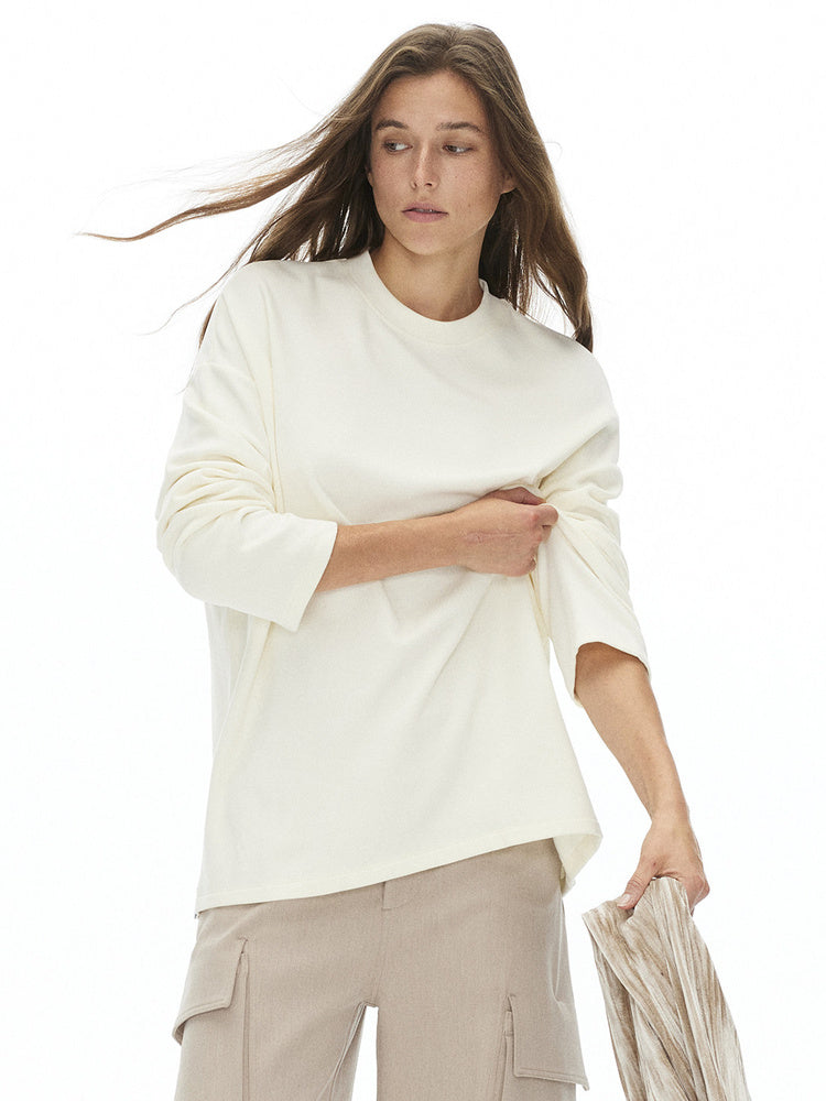D.PERCENT Fine-Knit Long-Sleeve Crew-Neck Top - view 2