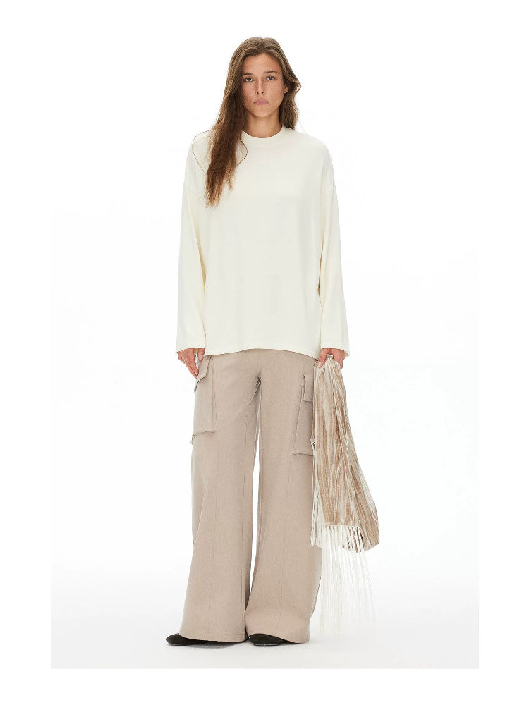 D.PERCENT Fine-Knit Long-Sleeve Crew-Neck Top - view 5