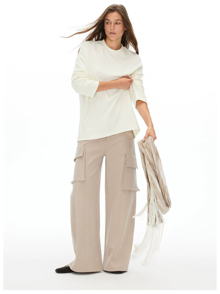 D.PERCENT Fine-Knit Long-Sleeve Crew-Neck Top - view 6