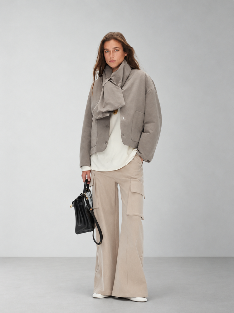 D.PERCENT Wool-Filled Jacket with Detachable Scarf - view 1