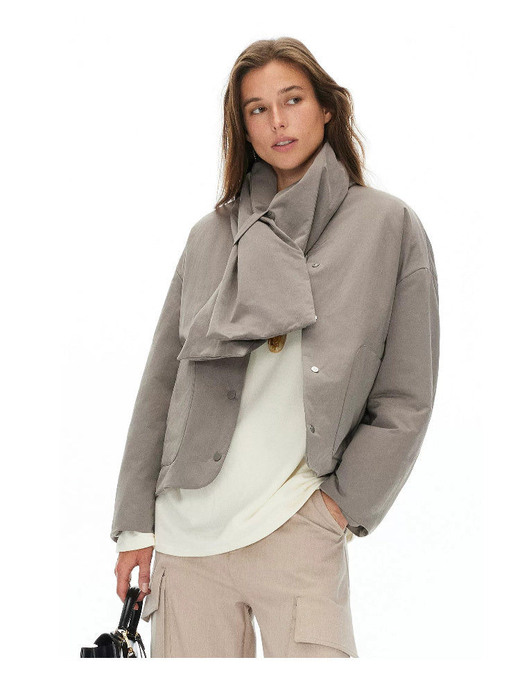 D.PERCENT Wool-Filled Jacket with Detachable Scarf - view 4