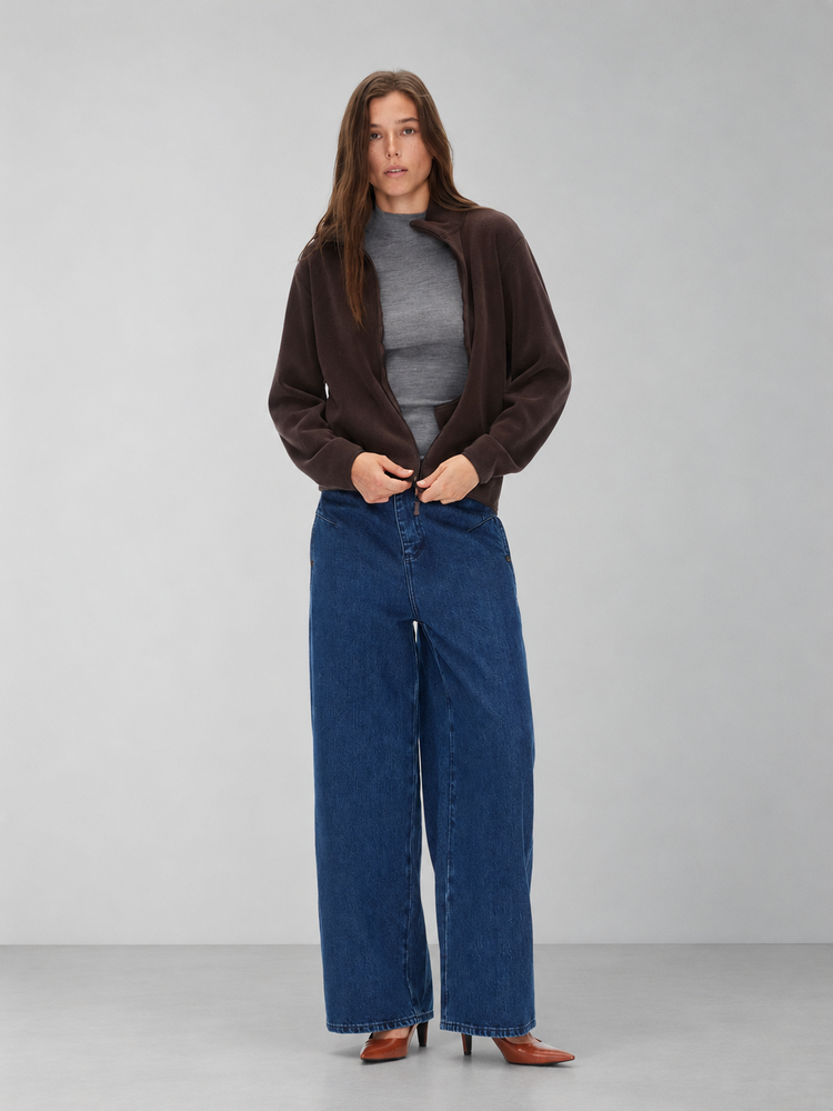 D.PERCENT Vintage-Wash Curved-Leg Jeans - view 1