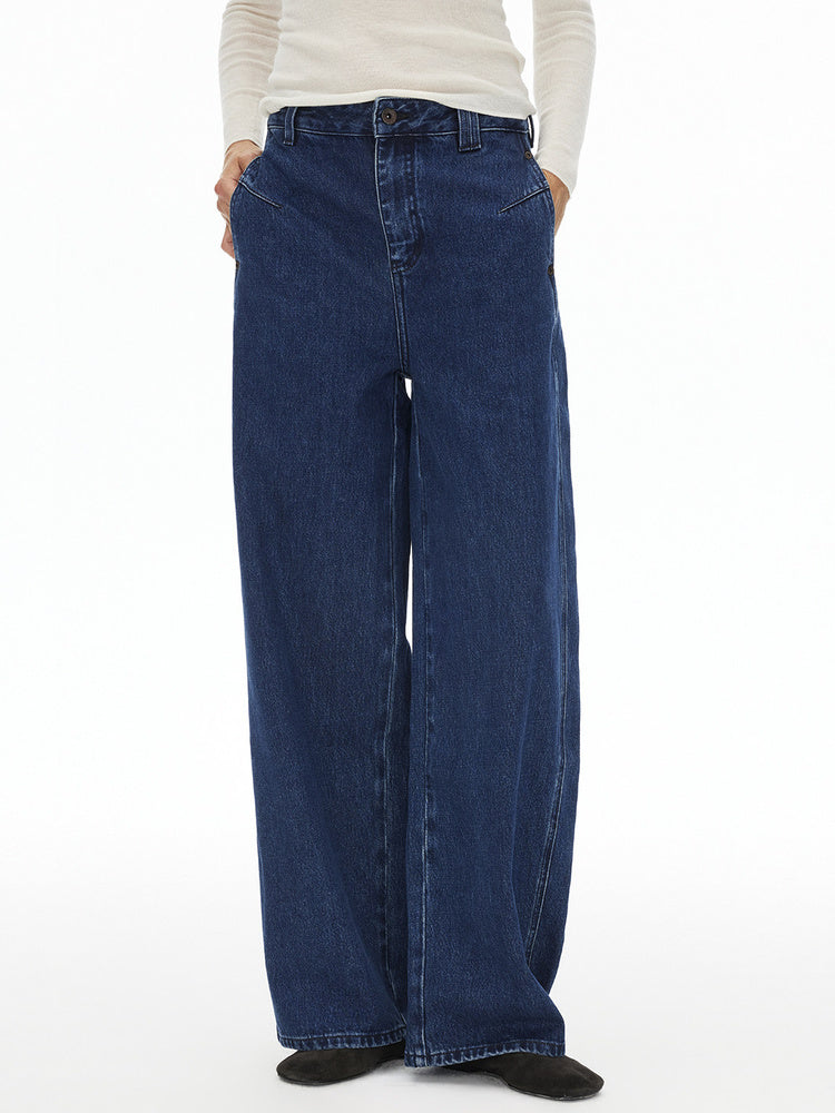 D.PERCENT Vintage-Wash Curved-Leg Jeans - view 2
