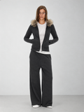 D.PERCENT Faux-Fur Collar Zip Top or Wide-Leg Pants - Separates - view 1