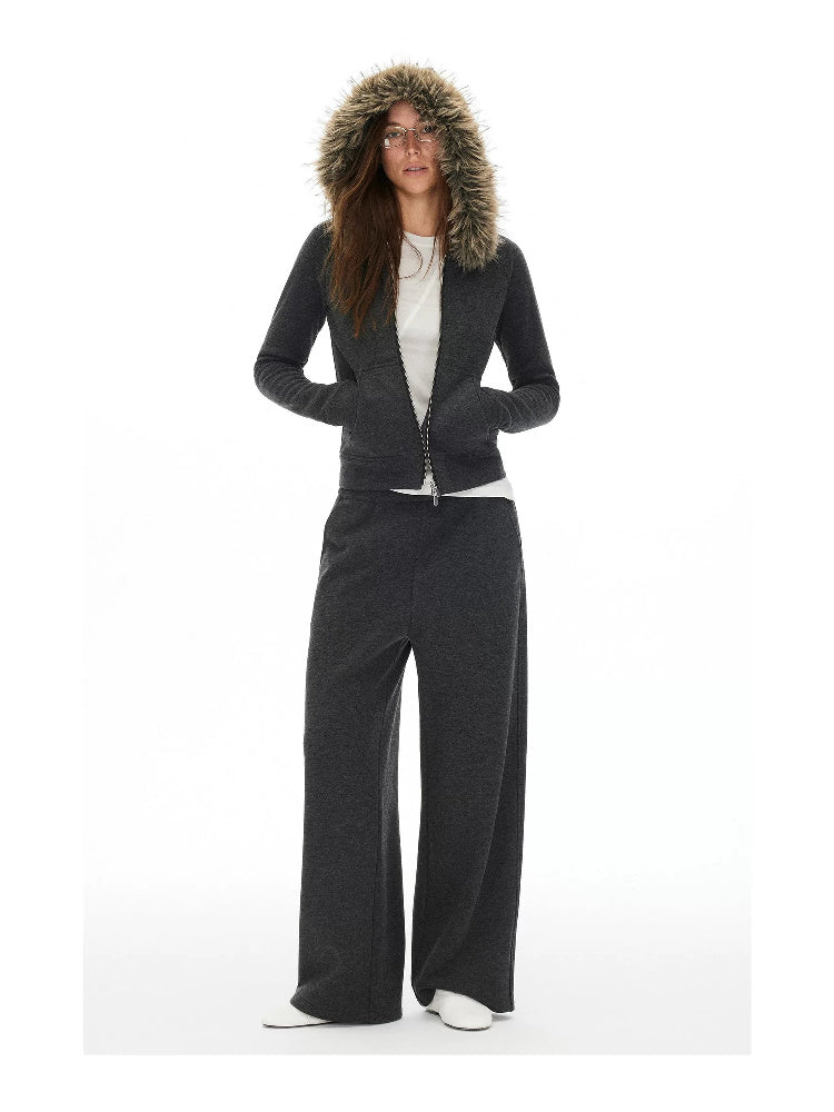D.PERCENT Faux-Fur Collar Zip Top or Wide-Leg Pants - Separates - view 5