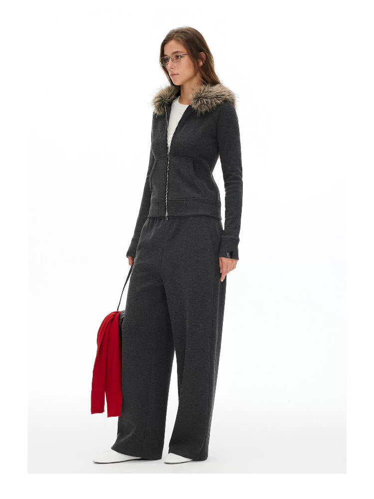 D.PERCENT Faux-Fur Collar Zip Top or Wide-Leg Pants - Separates - view 6