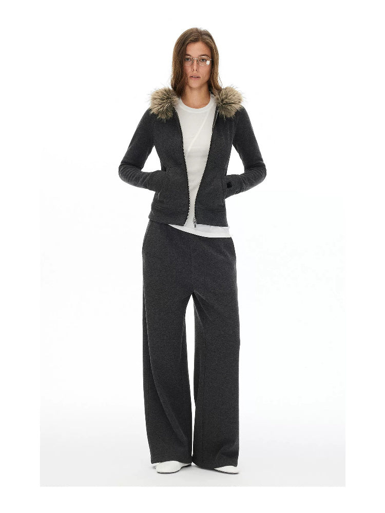 D.PERCENT Faux-Fur Collar Zip Top or Wide-Leg Pants - Separates - view 9